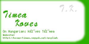 timea koves business card